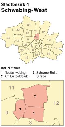 Schlüsseldienst im Stadtbezirk München-Schwabing-West - Türöffnung in den Bezirksteilen Neuschwabing, Am Lutitpoldpark, Schwere-Reiter-Straße - Anfahrt: circa 30 Minuten